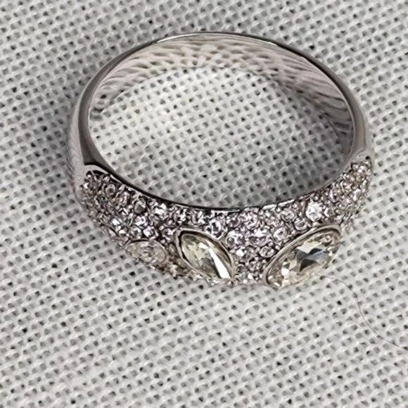 GORJANA Ring 9 Kingston Silver Crystals Bling Vintage Vibe Cocktail Ring - Picture 9 of 13